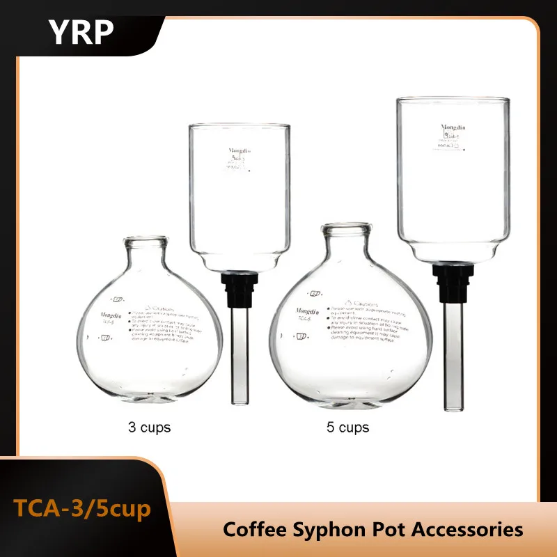 

YRP Coffee Syphon Pot Accessories TCA-3/5cup High Quality Glass Siphon Vacuum Pot Coffee Maker Parts Replace Coffee Filter Tools
