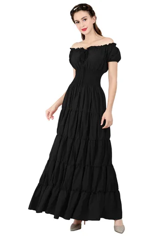 Женское костюм эпохи Возрождения винтажное платье в средневековом стиле с короткими рукавами и открытыми плечами
