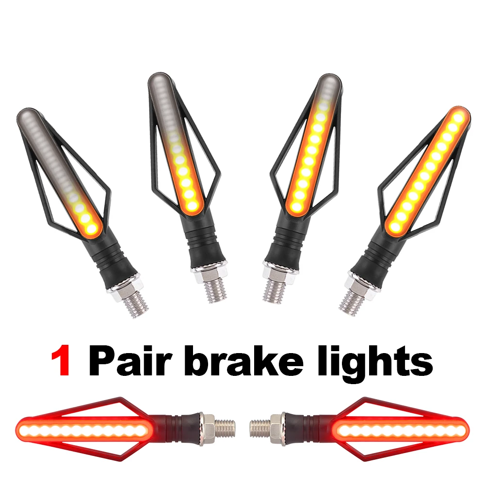 2 Pcs Brake Model 12 В светодиодный указатель поворота, лампы, светильник для остановки воды, сигнальный светильник для мотоцикла, сигнальный светильник s, сигнальный фонарь, светодиодный фонарь - Цвет: 2 Pcs Brake Model