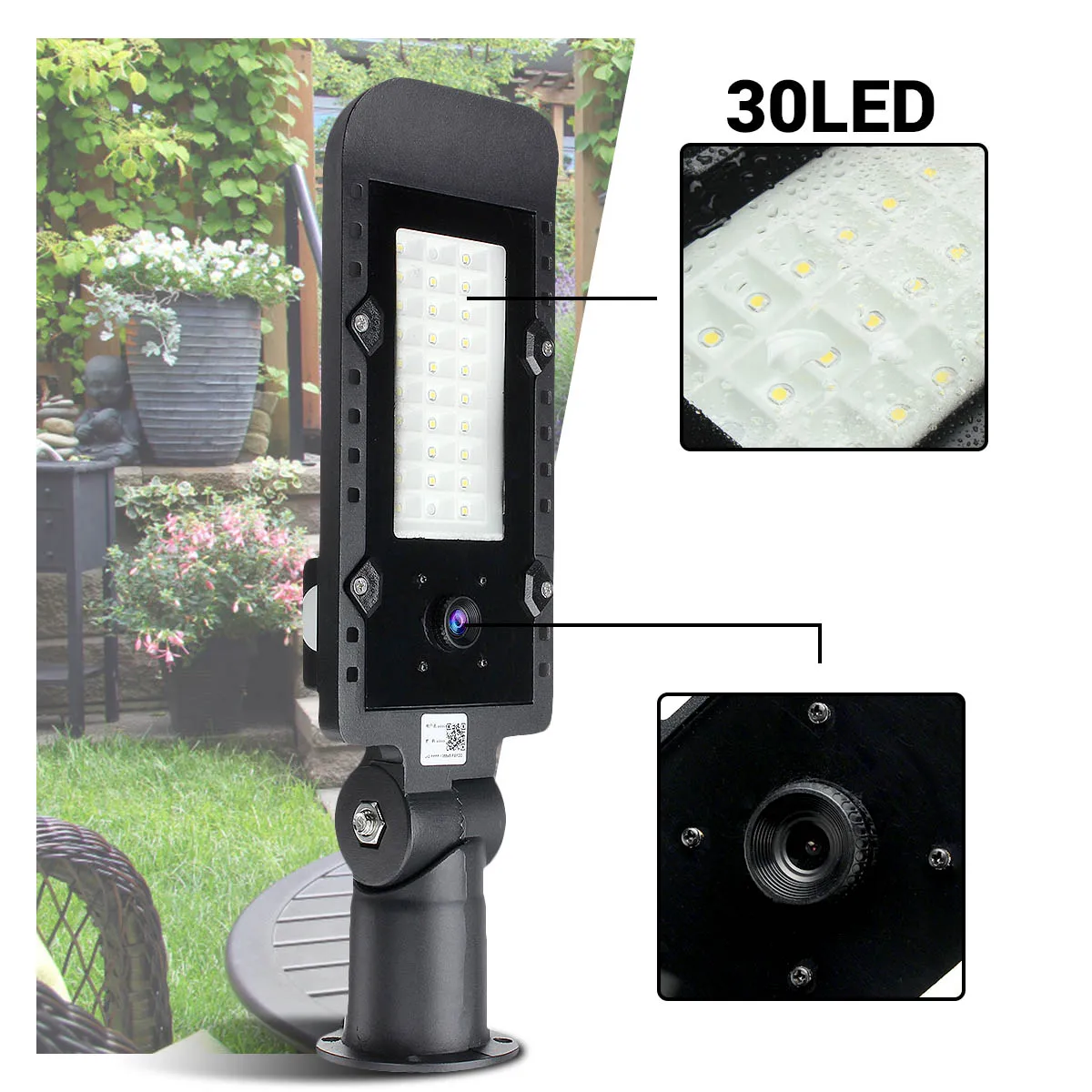 

DC12V 35W Outdoor Lighting Waterproof IP65 LED Street Light with WiFi 1080P IP Camera Aluminium Alloy Garden Wall Lamp
