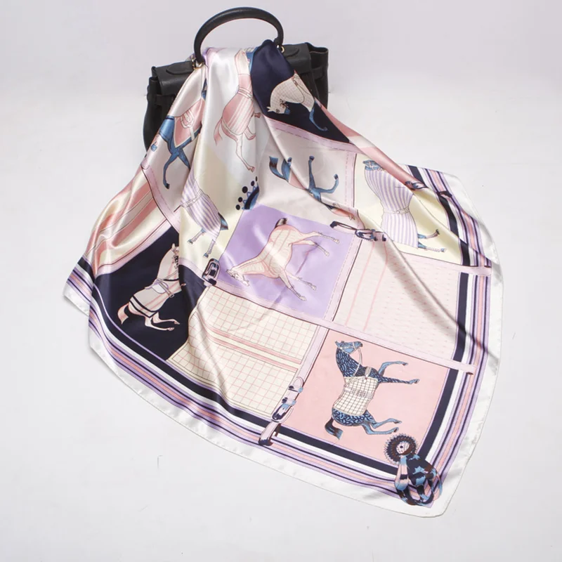 

Fashion Women Silk Square Scarf Neck Hair Tie Band Bag Warp Soft Neckerchief Hijab Headscarf Women