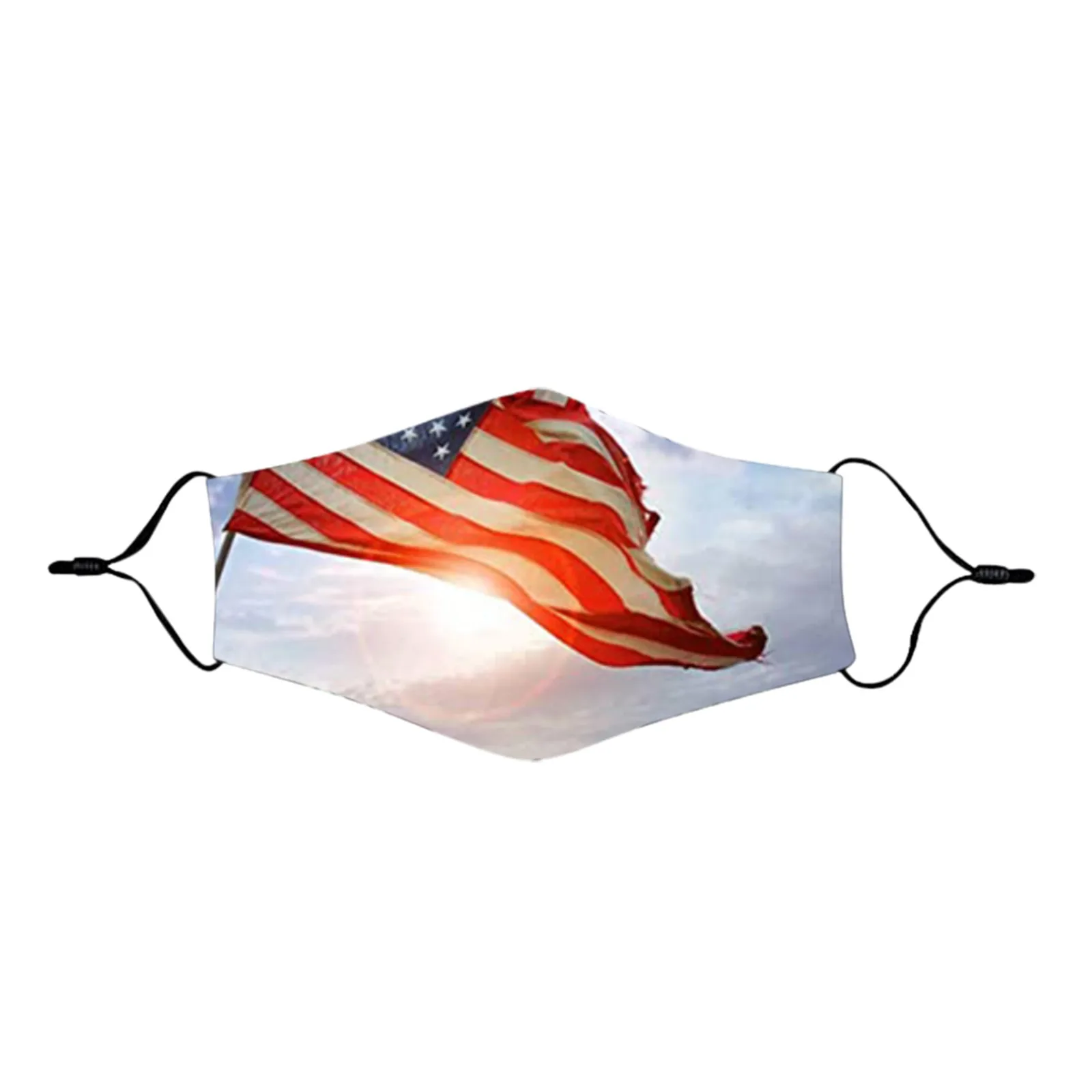 Многоразовые маски для лица женские Тканевые моющиеся с принтом флага защитные
