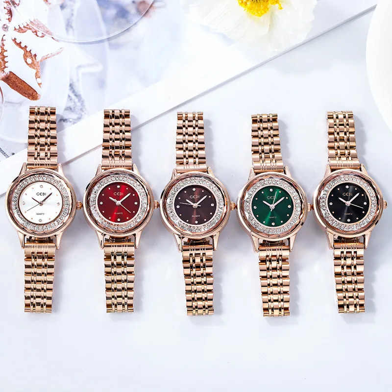 Новые женские часы розового золота деловые кварцевые дамские Роскошные