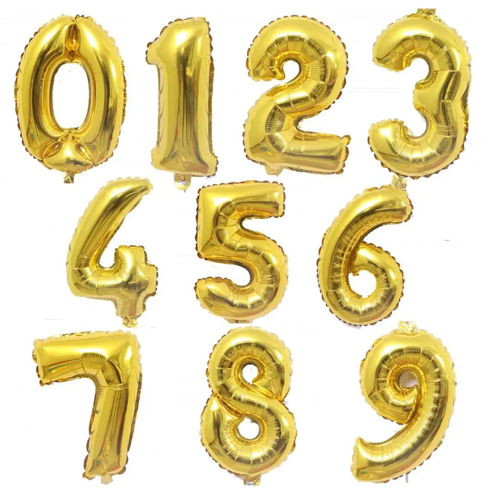16/32 дюймов номер воздушные шары из фольги цифровой Globos Свадебные Воздушные на