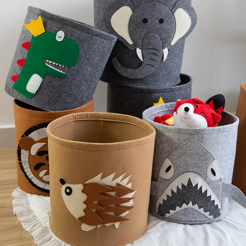 

New Foldable Animal Cartoon Felt Storage Bin Children's Toy Non-woven Storage Box Felt Dirty Clothes Basket Storage Bin