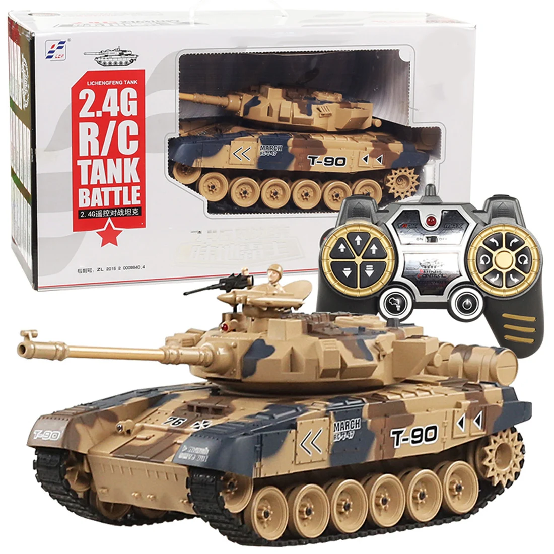 Лцф 1:18 2 4 г Россия T 90 2A6 модель военного танка RC Battle Tank игрушка с Звук дыма