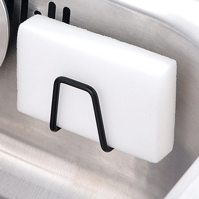 

Kitchen accessories 1 piece sponge Rack stainless steel hole free paste sink drain rack storage sink wall mounted sponge rack