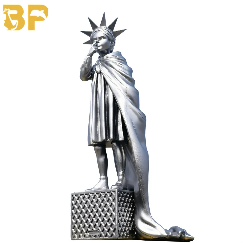 Liberty Girl Silver Ver. 25 см современная художественная скульптура Свободы из смолы