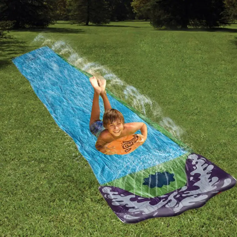 

Splash Sprint Water Slide with Foot Racing Lanes and Splash Pool Toy Backyard