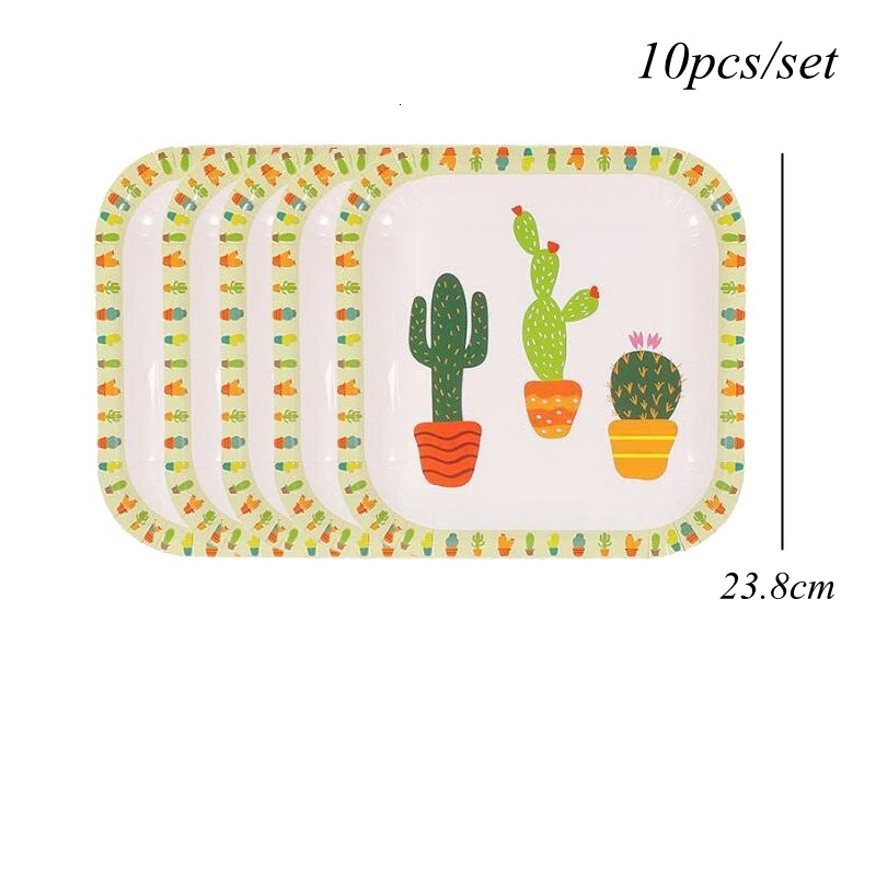 10pcs square plate 1 компл. Мексиканский воздушный шар из фольги для вечеринок Final Fiesta блеск баннер С КАКТУСОМ девичник вечерние украшения летние материалы на день рождения, свадьбу - Цвет: 10pcs square plate