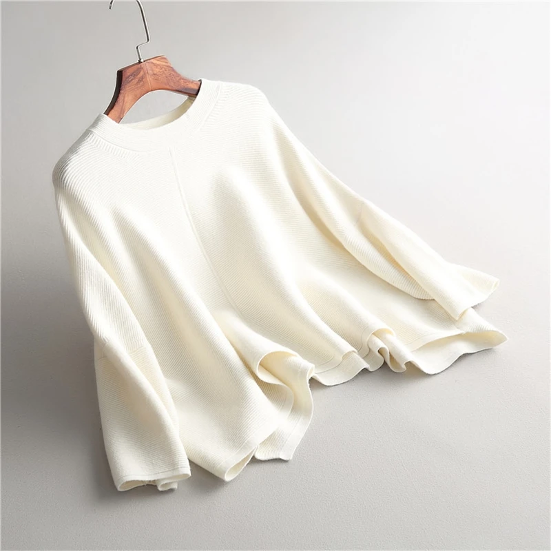 LANMREM High Street Верхняя одежда свитер сплошной цвет Нерегулярные Круглый вырез