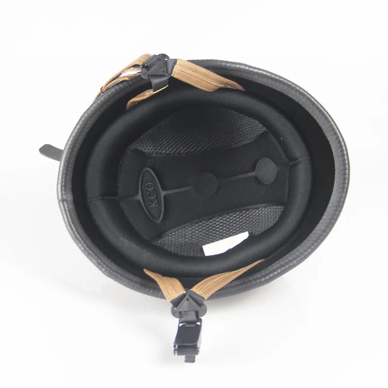 Мотоциклетный шлем Ретро немецкий стиль Второй мировой войны кожаный с открытым