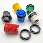 Короткие вогнутые аркадные кнопки, 10 шт., 28 мм, монтажное отверстие, американская нажимная кнопка Happ, запчасти для игрового автомата Rettro