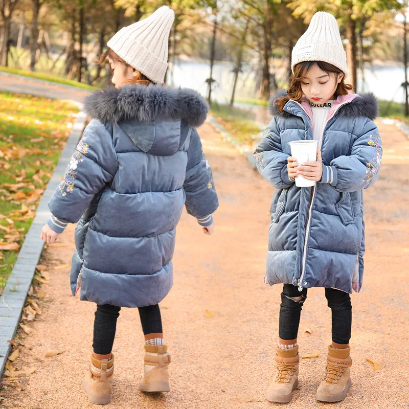 Коллекция 2019 года одежда для девочек зимняя куртка утепленное пальто Детская