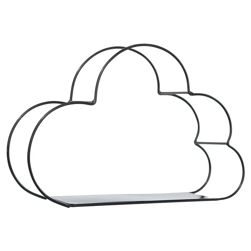 Железная настенная подвесная полка для хранения в форме облака без отверстий