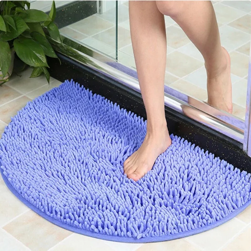 

Bathroom Mat Set Chenille Floor Mat Toilet Absorbent Non-slip Foot Mat Bedroom Living Room Carpet Semicircle Bath Rug Soft