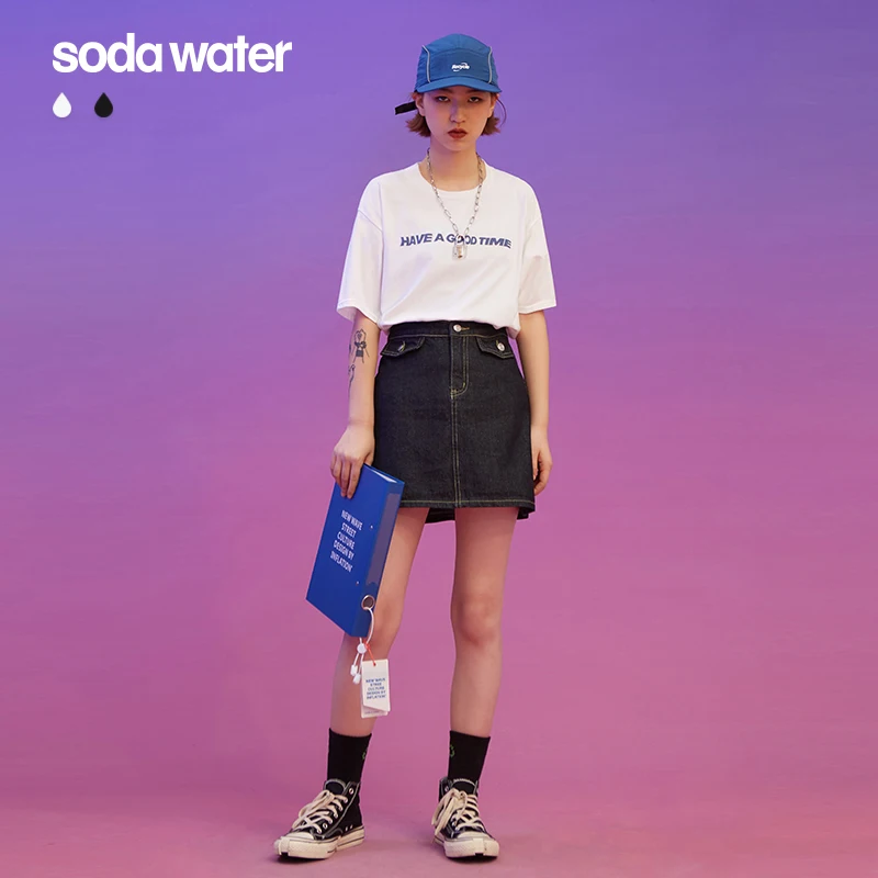 SODAWATER Girl цельная футболка женская в стиле хип-хоп хлопковая забавная для девочек s