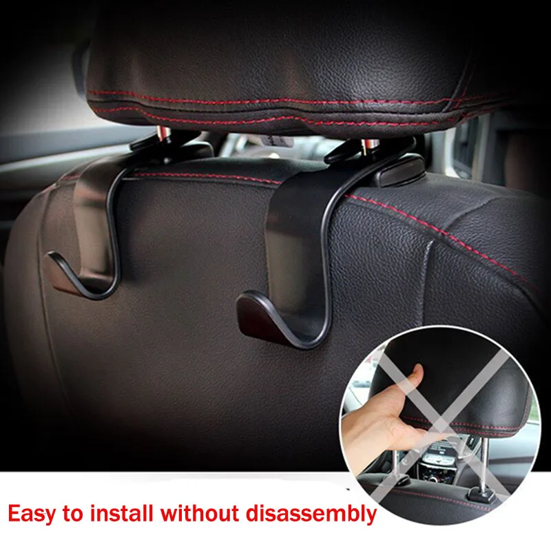 2Pcs Car Seat Back Hooks Trunk Organizer Vehicle Headrest Hanger Clips Durable Handbag Storage Accessries | Автомобили и