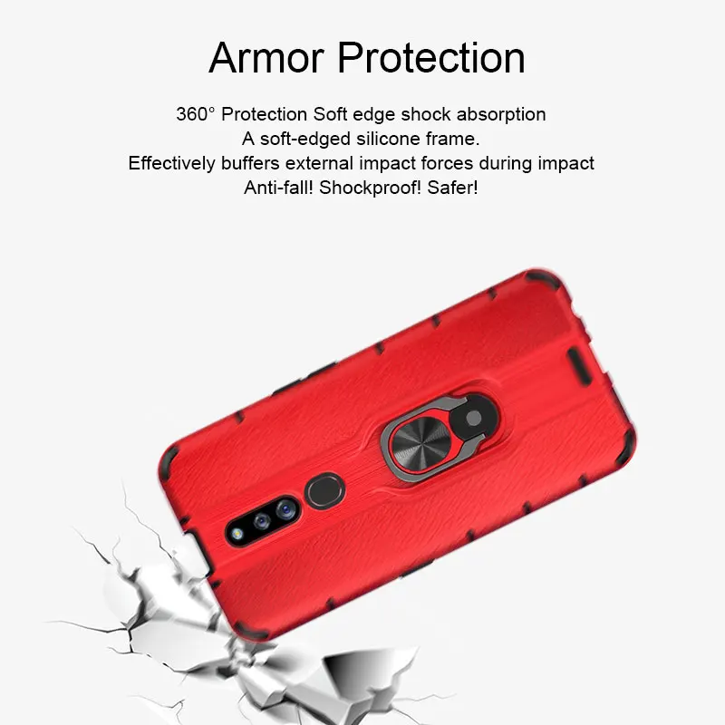 

For OPPO K3 Realme X Case Armor shockproof Cover Car Magnetic Ring Bracket Case For OPPO F11 Pro K3 Realme X Case Cover