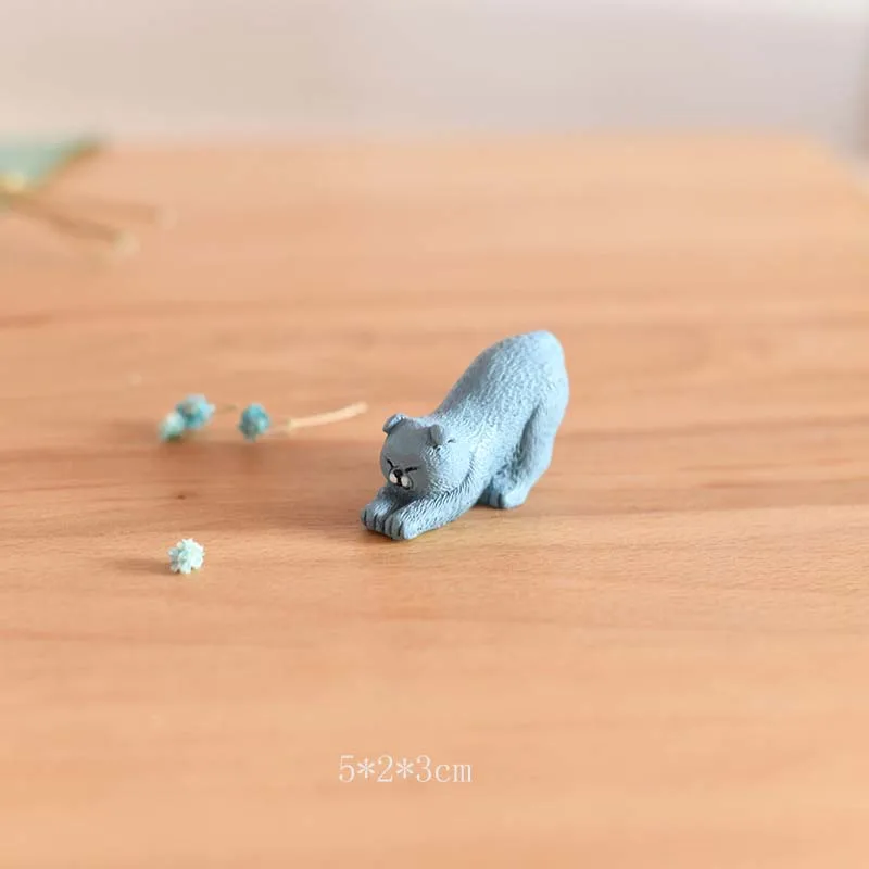 1 шт., милая Статуя Кошки, модель животного, фигурка, украшение для дома, стеклянный декор, миниатюрное ремесло, сделай сам, садовое сказочное украшение - Цвет: 2