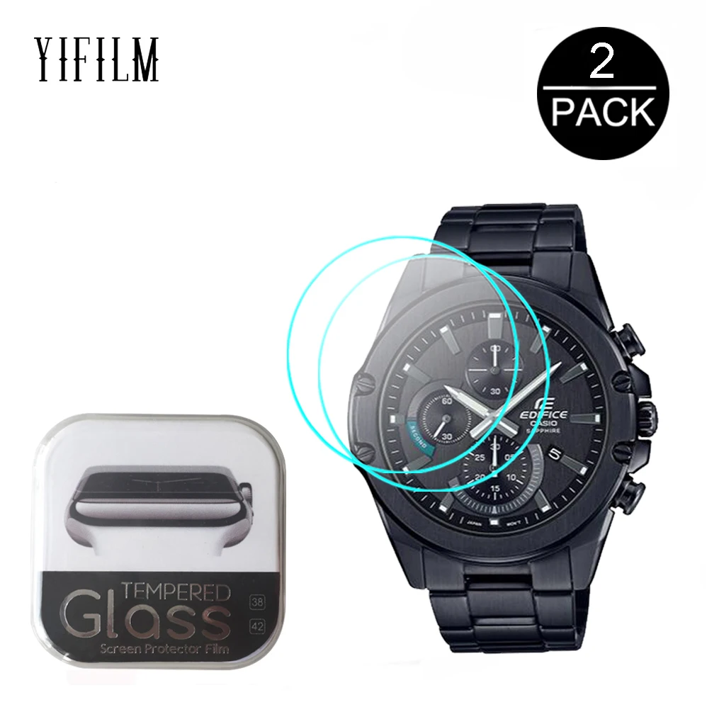 

2 шт., 2.5D 9H, прозрачное закаленное стекло для Casio, здание, искусственная фотография, задняя фотография