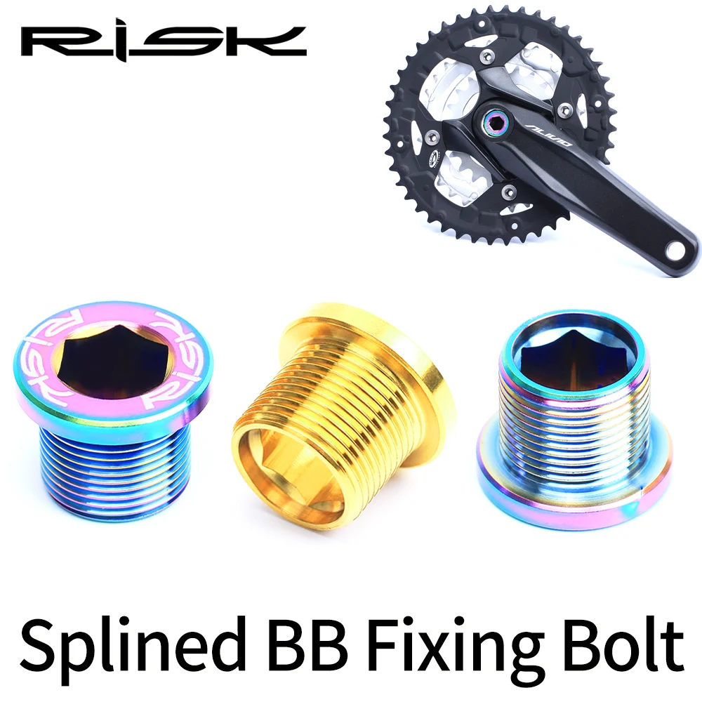

RISK Mountain Bike Bottom Brackets Spline Crank Screw Bolt bicycle parts M15x12MM Titanium Alloy Waterproof Screw