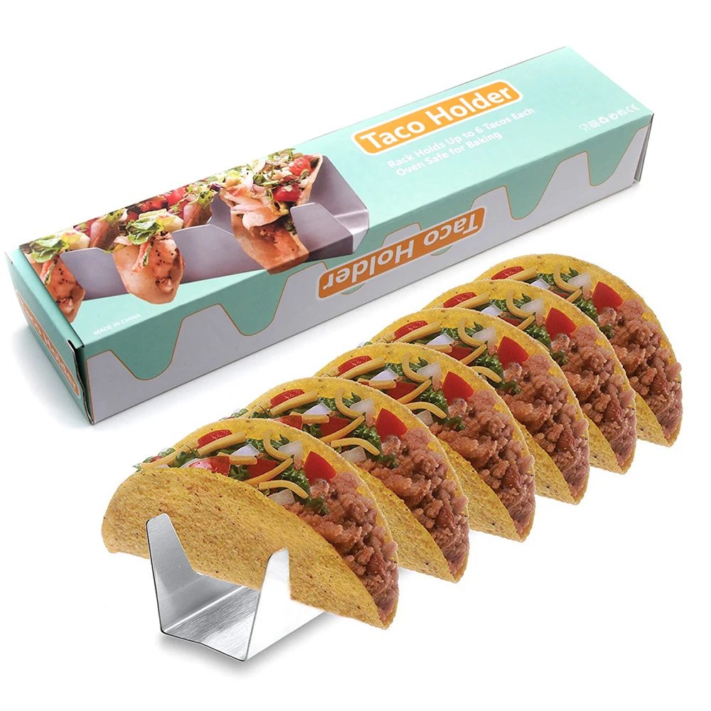 Подставка-держатель для Тако из нержавеющей стали поднос с гладкой кромкой