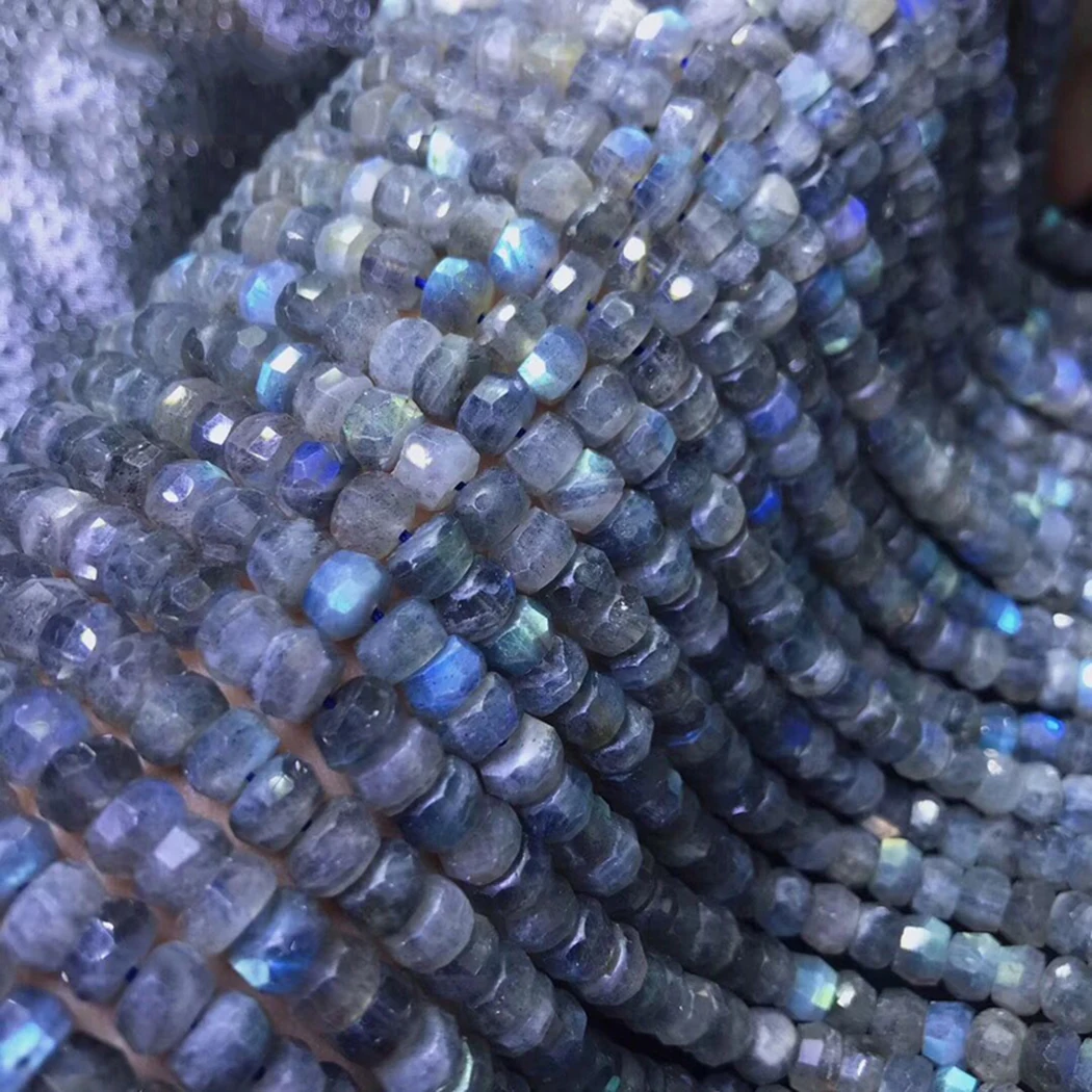 ICNWAY натуральный лабрадорит Аквамарин 4x7 мм граненые бусины из драгоценного камня