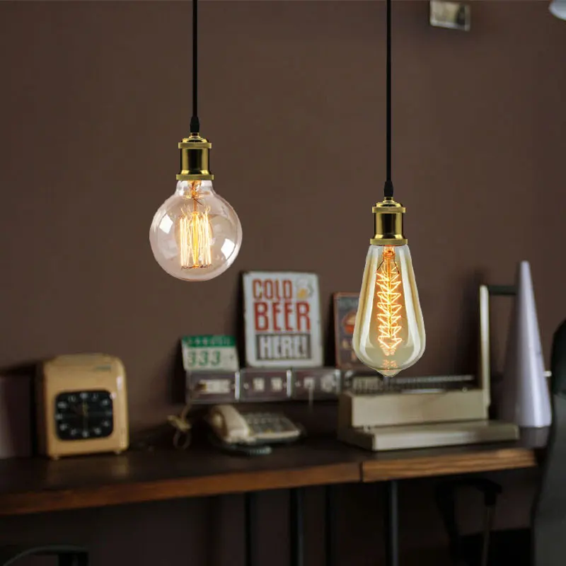 Подвесной светильник Эдисона Цоколь E27 винт лампа база Deco Industrielle винтажный Ретро