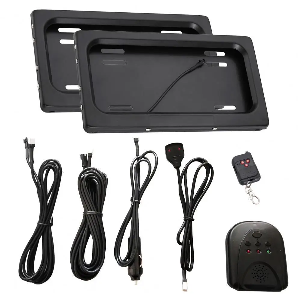 

2 шт. Передняя и задняя рамки номерного знака, скрытый роликовый затвор, электрический держатель номерного знака для стандарта США, новые эн...