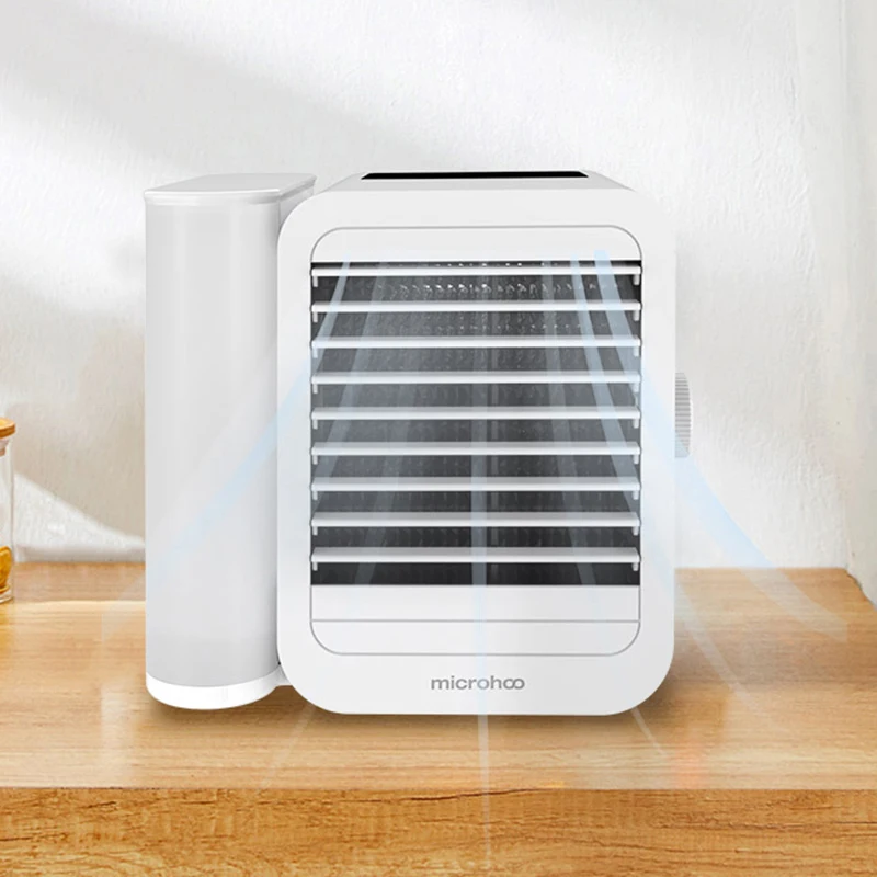 

Microhoo Water Cooling Fan 3 In 1 Mini Air Conditioner Touch Screen Timing Artic Cooler Humidifier