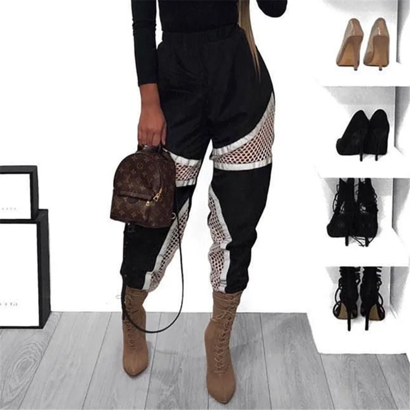 Женские модные брюки в стиле хип хоп 2020 весенние Светоотражающие Брюки шаровары