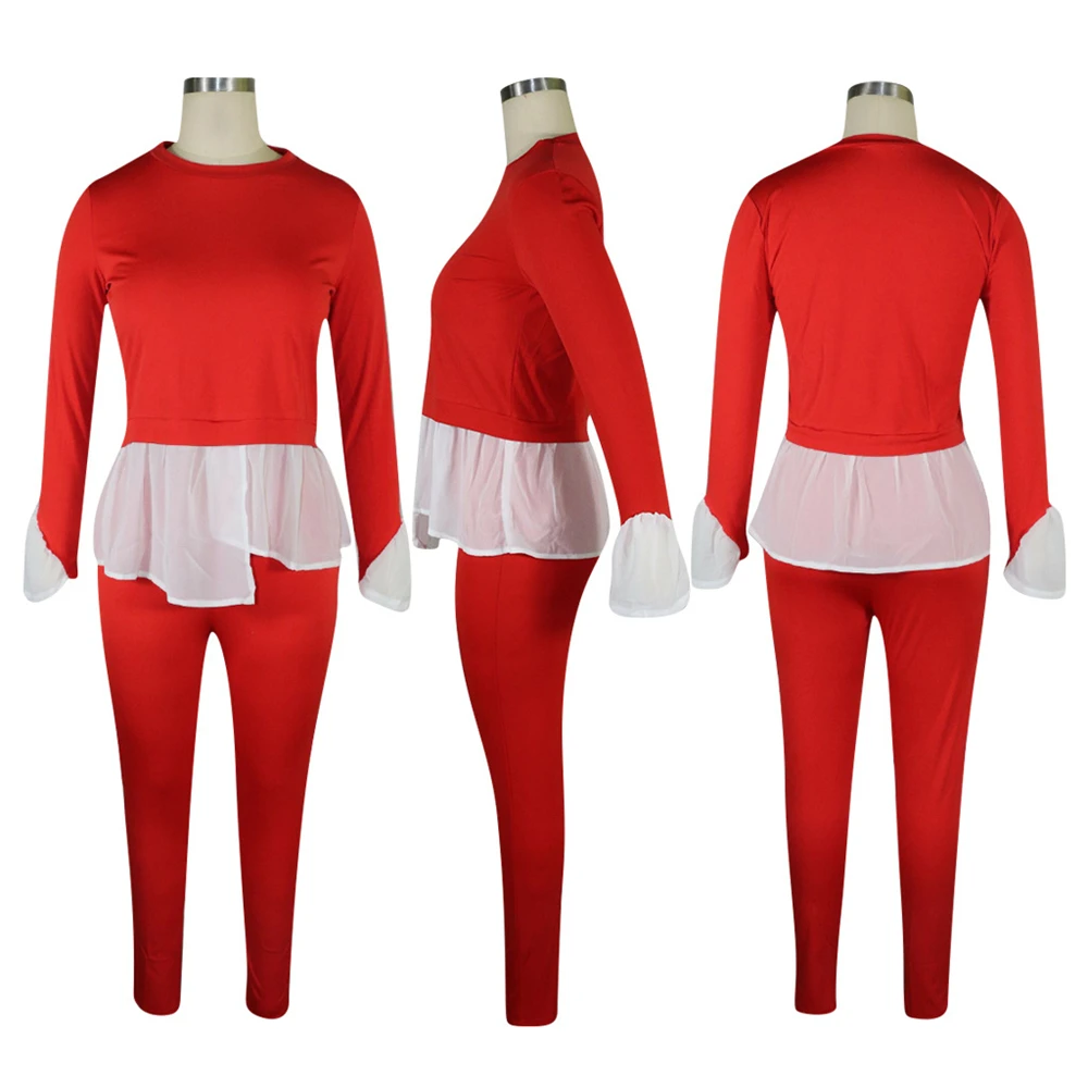 

Fall Fashion Patchwork Women's Set 2 Two Piece Set Women Sweatshirt Jogger Pants Suit Tracksuit Matching Set Casual Outfit