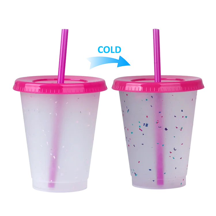 Пластиковая соломенная чашка многоразового использования 473 мл 16 унций без