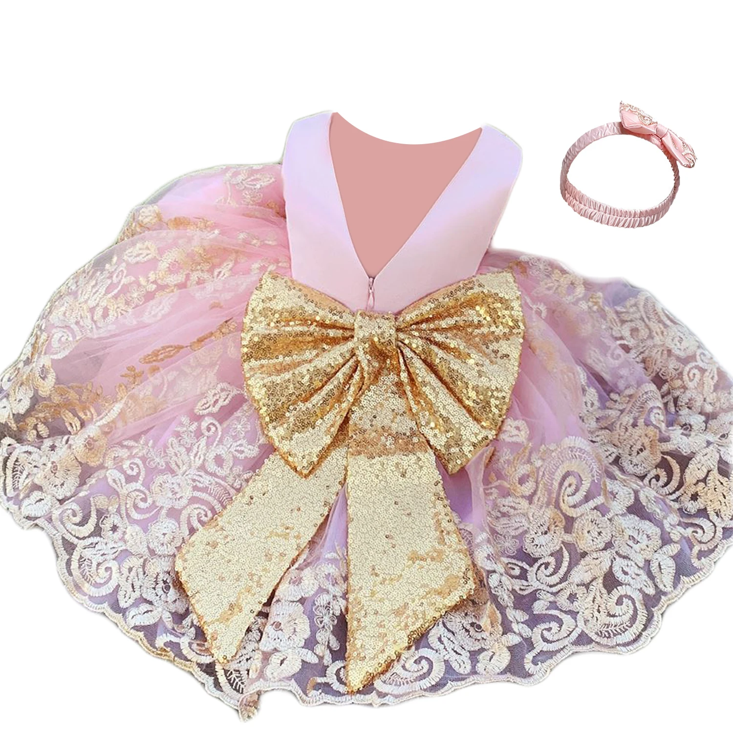 

Infant Baby Girl Dresses Girl Tutu Princess Dress Sequin Bow Baby Girl Frocks 1st Birthday Wedding Party Dress Blush Pink Dress
