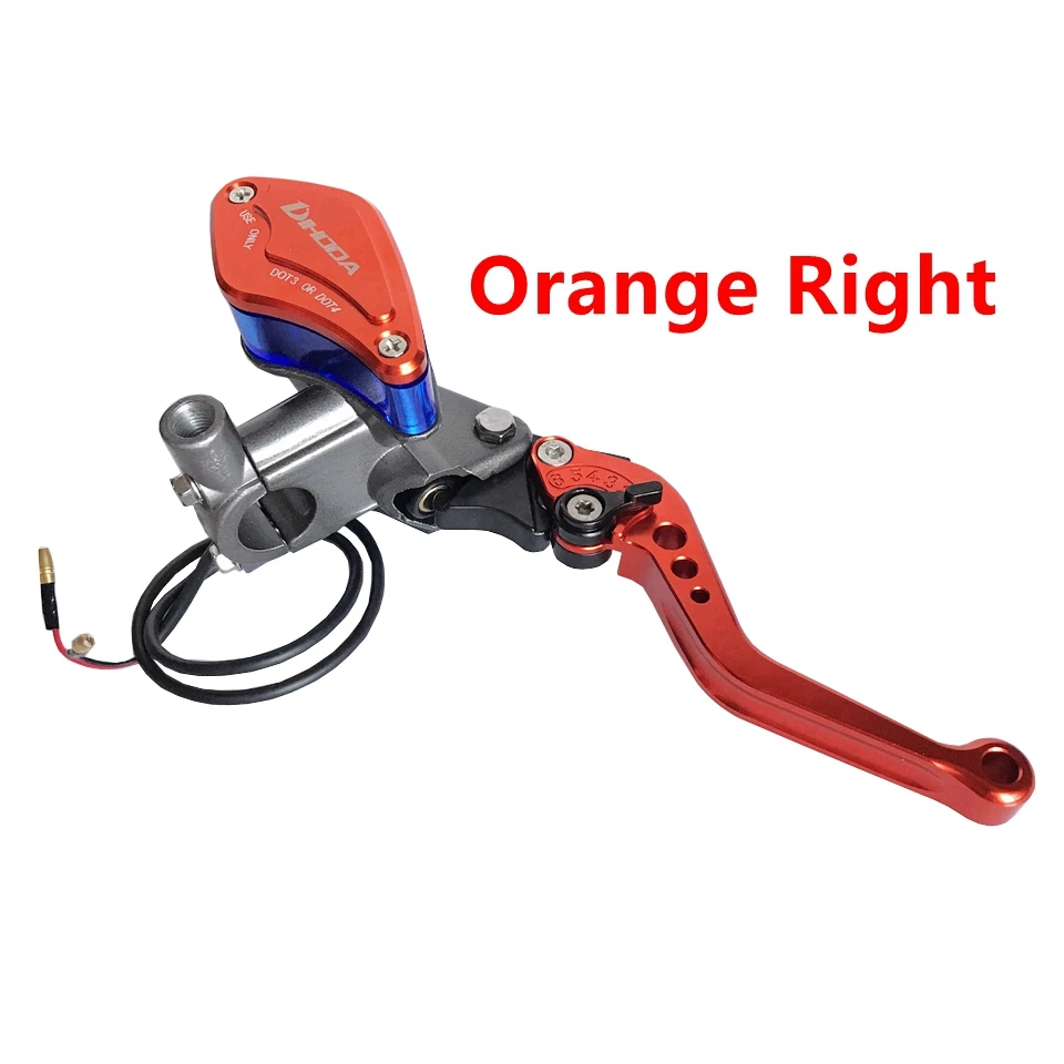 Orange Right Универсальный 22 мм 7/8 ''мотоцикл главный цилиндр тормозной муфты гидравлический насос ручка сцепления тормозной рычаг для 50CC-300CC - Цвет: Orange Right