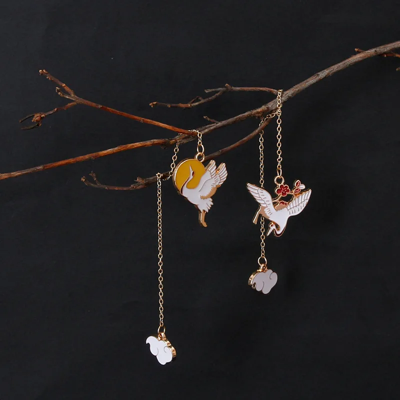 

Original fairy crane bookmark pendant student stationery gift Chinese style metal bookmark backpack jewelry mobile phone pendant