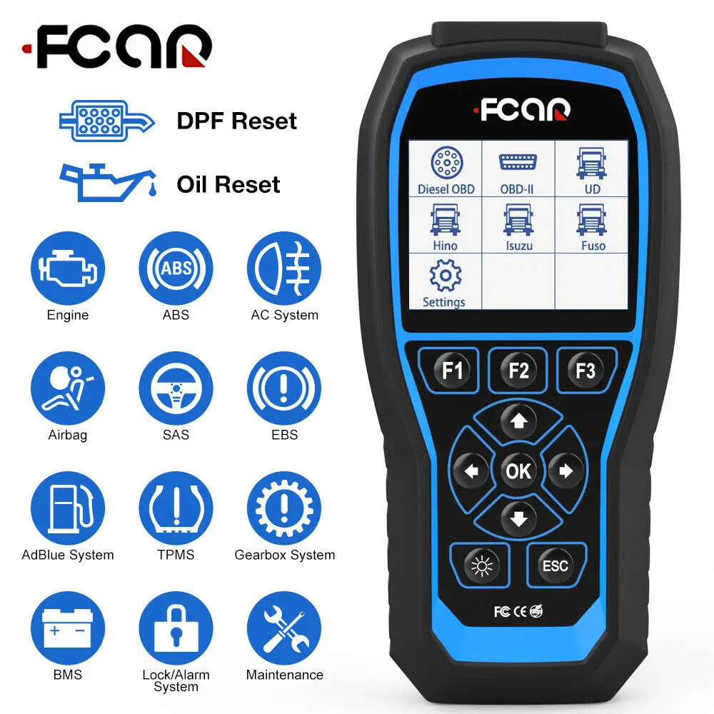 Инструмент Диагностический FCAR для тяжелых грузовиков сканер OBD2 регенерация F506 PRO