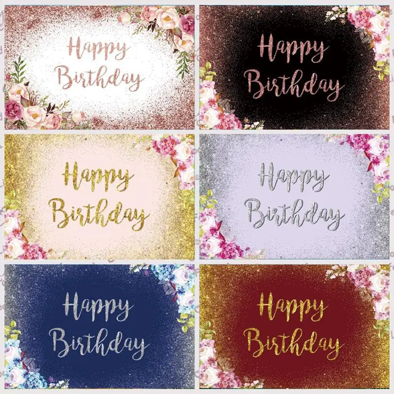 

Фон с блестками для вечеринки в честь Дня Рождения с изображением цветов Свадебный фон для свадебной вечеринки индивидуальный фон для фотостудии реквизит