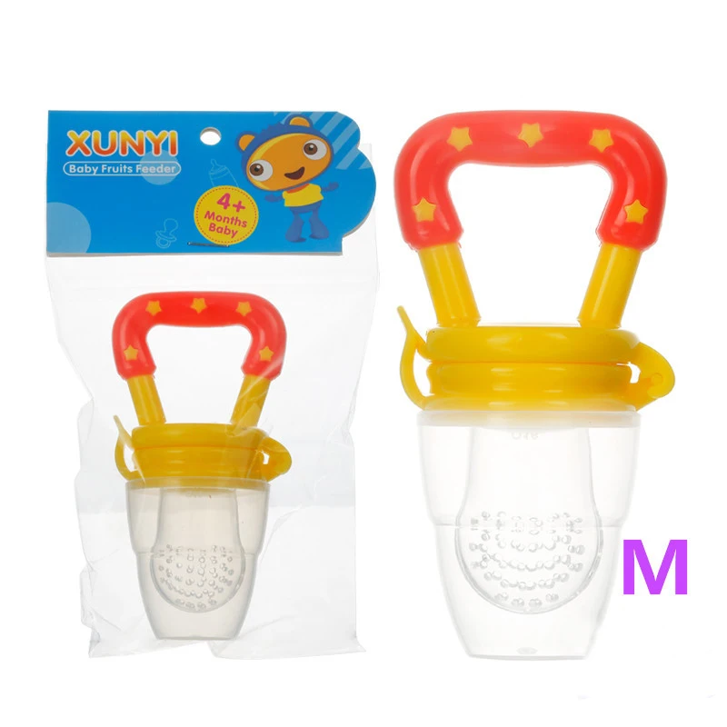 Yellow M Свежие фрукты еда Дети Соска Кормление безопасное молоко кормушка детская соска бутылочки соска свежие фрукты Nibbler Безопасность Детские товары - Цвет: Yellow M