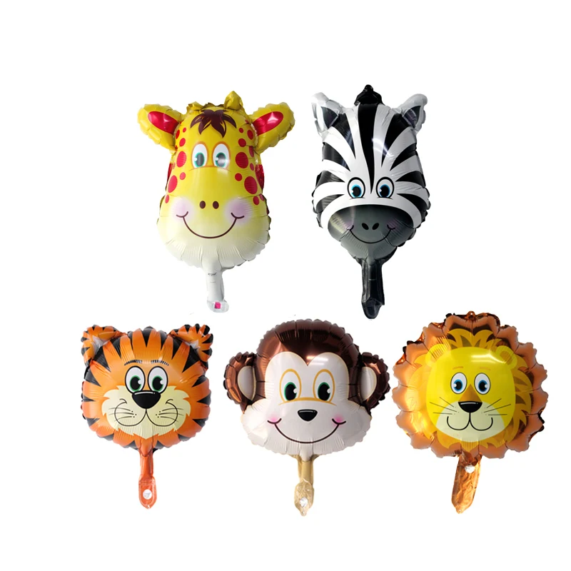 

48pcs/set Jungle Animal Party foil number Balloons set Forest Safari jungle giraffe Tiger Kids 1-9th Birthday Party Decor globos