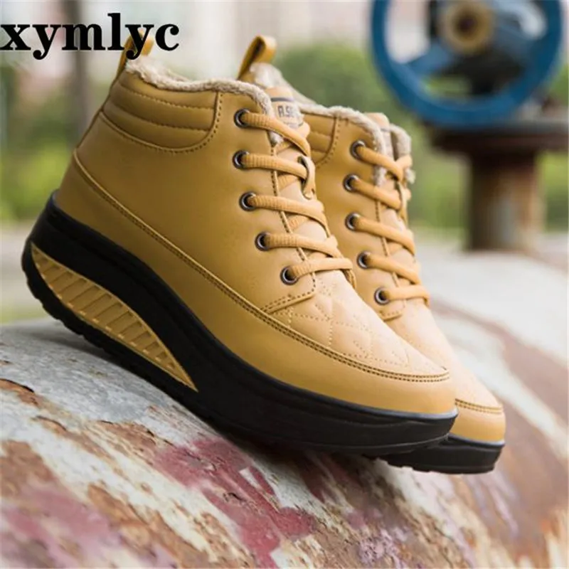 Женские ботинки Сезон Зима На шнуровке кроссовки thicksoled Досуг туристические