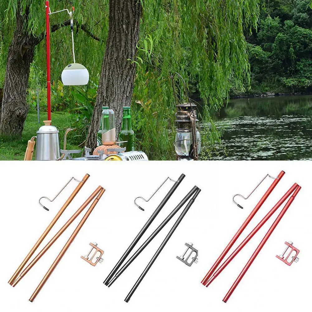 

Portable Folding Lamp Post Pole Outdoor Camping Hiking Hanging Stand Holder Lantern Aluminum Fixing Fishing Light Stand O8N0