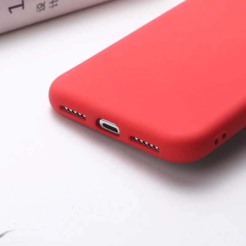 Оригинальный Матовый жидкий силиконовый чехол для iPhone XR X XS Max Apple 7 8 6 s Plus красный