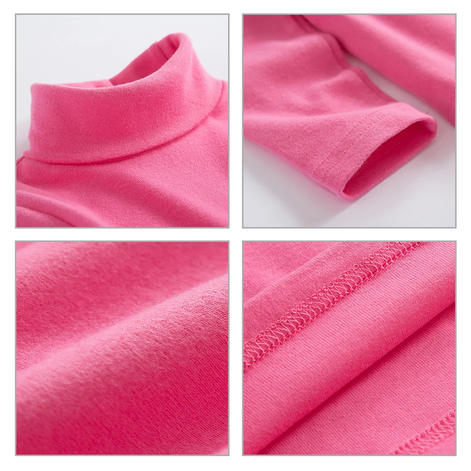 Детский джемпер с высоким воротником хлопковая футболка длинными рукавами для