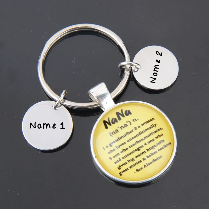 Time Gem кабошон ювелирный брелок именной персональный кулон подарок Nana семейная