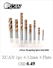 XCAN 10 шт. 0,8-3,175 мм с титановым покрытием 2 флейты плоская Концевая фреза 3,175 мм хвостовик ЧПУ фреза Карбид Концевая фреза
