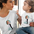 Забавные футболки Disney, женские футболки с принтом Анны и Кристофа, футболка с коротким рукавом, Детская футболка, одежда для семейного образа