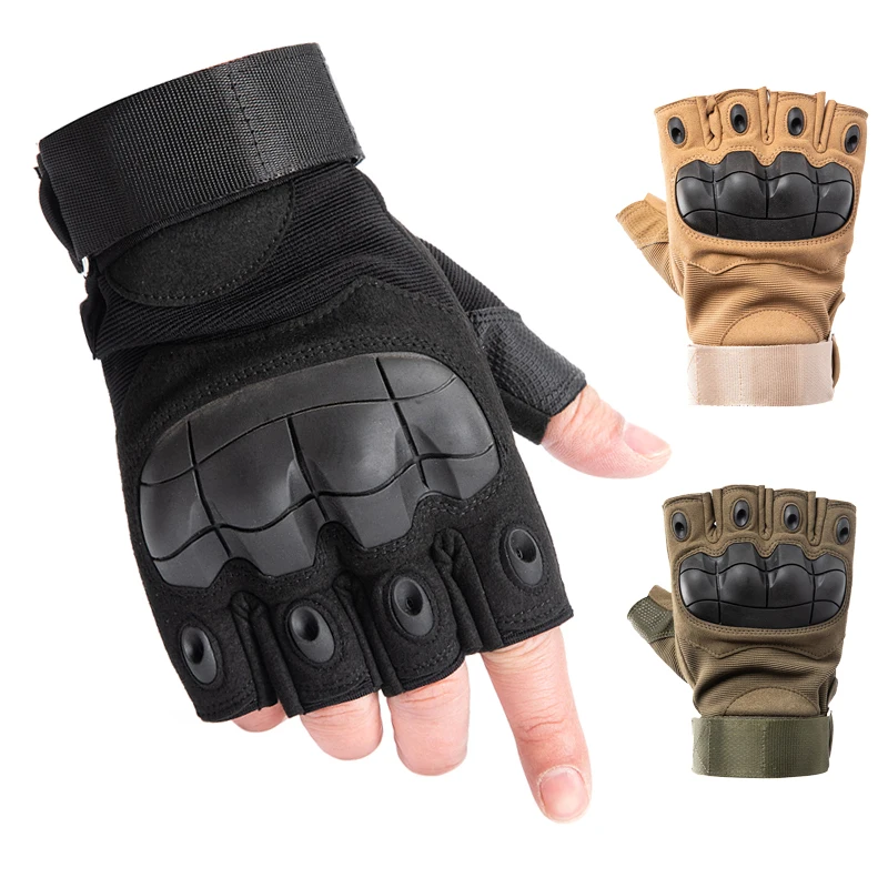 Tactical Military Half Finger Gloves Men Hard Knuckle Outdoor Hiking Airsoft Paintball Hunting Army Combat Fingerless Gloves