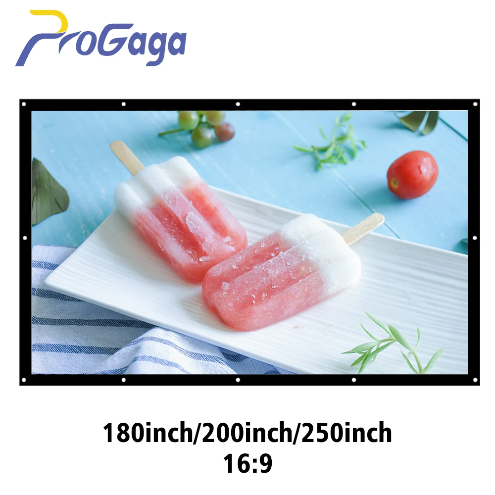 Проекционный экран ProGaga 180 200 250 300 дюймов большой из холста для Sony XGIMI BenQ Optoma 3D HD